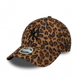 New York Yankees Womens MLB Leopard Cord Beige 9FORTY Adjustable Cap
