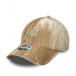 New York Yankees Womens MLB Velour Beige 9TWENTY Adjustable Cap