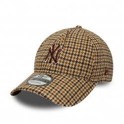 New York Yankees MLB Check Beige 9TWENTY A-Frame Adjustable Cap