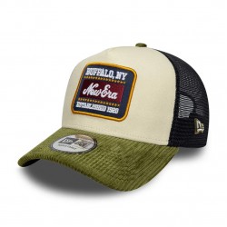 New Era Patch Cord Cream & Green 9FORTY A-Frame Trucker Adjustable Cap