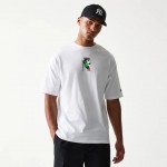 New Era Baseball Cat Character Graphic White Oversized T-Shirt New Era Baseball Cat Character Graphic White Oversized T-Shirt