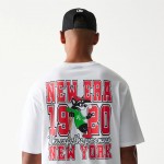 New Era Baseball Cat Character Graphic White Oversized T-Shirt New Era Baseball Cat Character Graphic White Oversized T-Shirt