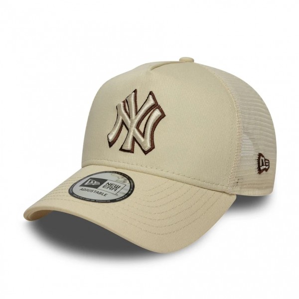 New York Yankees MLB Outline Cream 9FORTY E-Frame Trucker Cap New York Yankees MLB Outline Cream 9FORTY E-Frame Trucker Cap