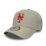   New York Mets MLB Outline Script Light Beige 9FORTY E-Frame Cap