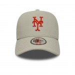   New York Mets MLB Outline Script Light Beige 9FORTY E-Frame Cap
