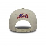   New York Mets MLB Outline Script Light Beige 9FORTY E-Frame Cap
