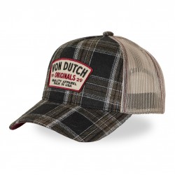 Checked Patch Black Trucker Cap Von Dutch