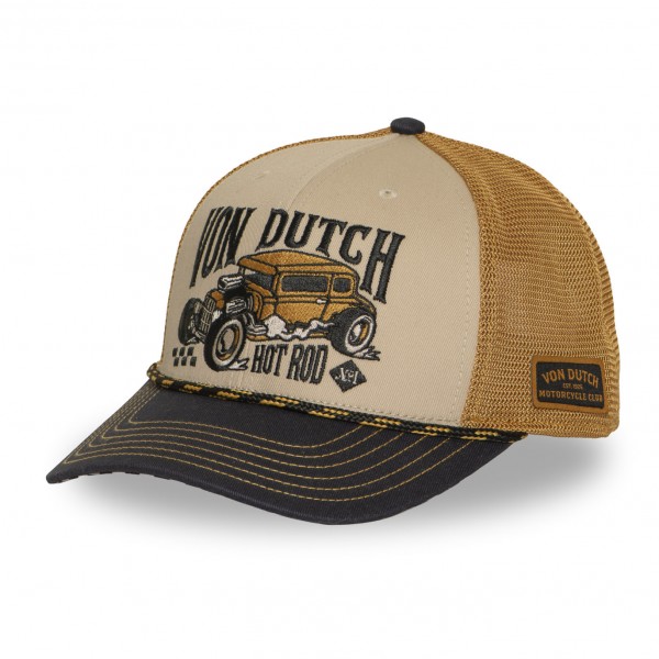 Hot Rod Beige Semi Curved Baseball Cap Von Dutch Hot Rod Beige Semi Curved Baseball Cap Von Dutch
