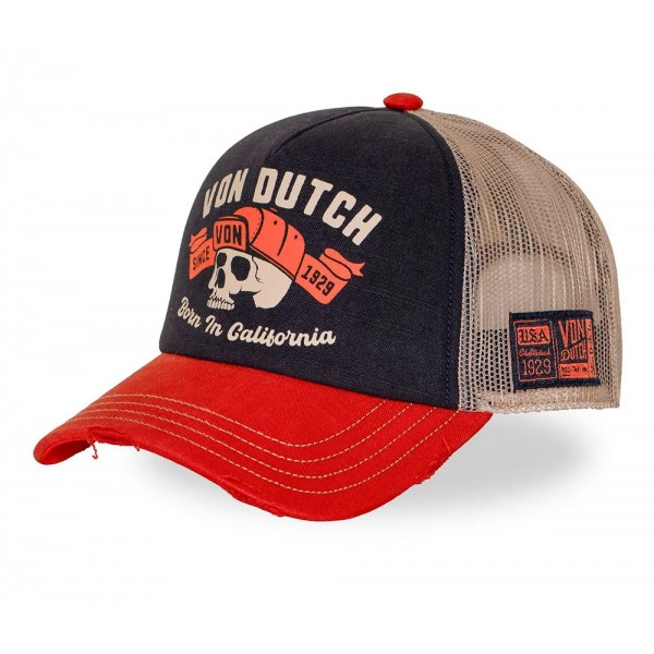 Crew Red Navy Trucker Cap Von Dutch