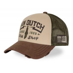 Crew Work Shop Beige Brown Trucker Cap Von Dutch