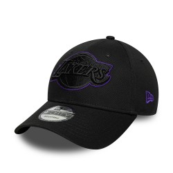Los Angeles Lakers NBA Outline Black 9FORTY Adjustable Cap New Era.