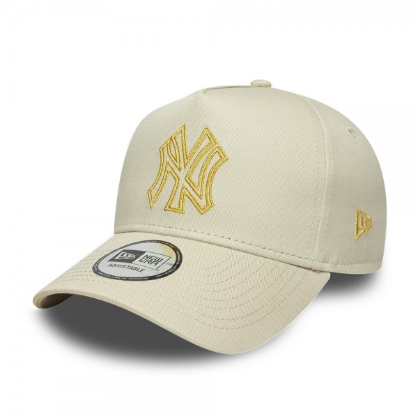 New York Yankees MLB Metallic Outline Cream 9FORTY A-Frame Adjustable Cap New York Yankees MLB Metallic Outline Cream 9FORTY A-Frame Adjustable Cap