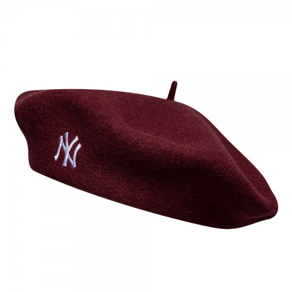 New York Yankees MLB Wool Script Dark Red Beret
