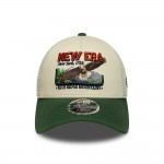 New Era Graphic Blueridge Mountains Cream Green 9FORTY M-Crown A-Frame Trucker Adjustable Cap New Era Graphic Blueridge Mountains Cream Green 9FORTY M-Crown A-Frame Trucker Adjustable Cap