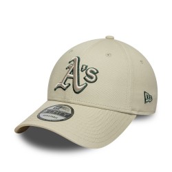 Athletics MLB Team Outline Cream 9FORTY Adjustable Cap