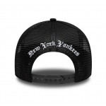 New York Yankees MLB Script Black 9FORTY A-Frame Trucker Adjustable Cap New York Yankees MLB Script Black 9FORTY A-Frame Trucker Adjustable Cap
