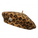 New York Yankees MLB Leopard Beige Beret