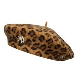 New York Yankees MLB Leopard Beige Beret
