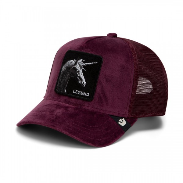 Legend Unicorn Burgundy Velvet Trucker Cap Goorin Bros