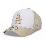 LA Dodgers MLB League Essential Light Beige 9FORTY A-Frame Trucker Adjustable Cap LA Dodgers MLB League Essential Light Beige 9FORTY A-Frame Trucker Adjustable Cap