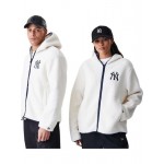 New York Yankees MLB Open White Hooded Sherpa Jacket New York Yankees MLB Open White Hooded Sherpa Jacket