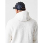 New York Yankees MLB Open White Hooded Sherpa Jacket New York Yankees MLB Open White Hooded Sherpa Jacket