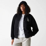 Γυναικείο LA Dodgers Womens MLB Black Oversized Sherpa Bomber Jacket Γυναικείο LA Dodgers Womens MLB Black Oversized Sherpa Bomber Jacket