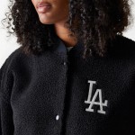 Γυναικείο LA Dodgers Womens MLB Black Oversized Sherpa Bomber Jacket Γυναικείο LA Dodgers Womens MLB Black Oversized Sherpa Bomber Jacket