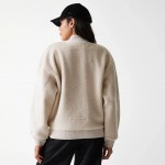 Γυναικείο New York Yankees Womens MLB Light Beige Oversized Sherpa Bomber Jacket Γυναικείο New York Yankees Womens MLB Light Beige Oversized Sherpa Bomber Jacket