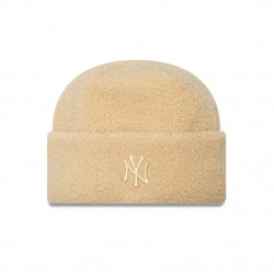 Teddy New York Yankees Womens Borg Light Beige Cuff Knit Beanie Hat   Teddy New York Yankees Womens Borg Light Beige Cuff Knit Beanie Hat