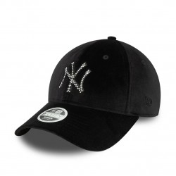  Γυναικείο Βελούδο New York Yankees Womens Velour Diamante Black 9FORTY Adjustable Cap
