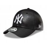 Γυναικείο New York Yankees MLB Faux Leather Black Crinkled 9FORTY Strapback    Γυναικείο New York Yankees MLB Faux Leather Black Crinkled 9FORTY Strapback