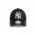 Γυναικείο New York Yankees MLB Faux Leather Black Crinkled 9FORTY Strapback    Γυναικείο New York Yankees MLB Faux Leather Black Crinkled 9FORTY Strapback