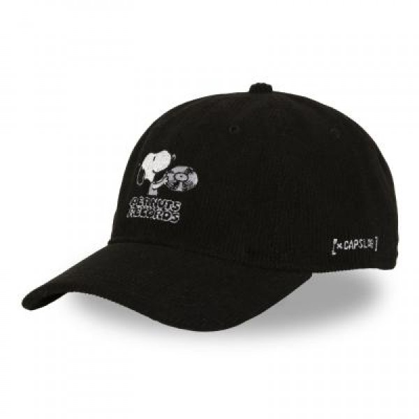 Snoopy Clip Black Corduroy Dad Cap Capslab