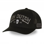 Skull Black Semi Curved Trucker Cap Capslab