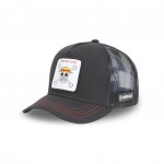 One Piece Straw Hat Black Trucker Cap Capslab