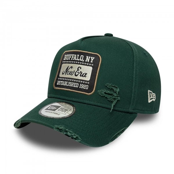 New Era Patch Distressed Dark Green 9FORTY E-Frame Trucker
