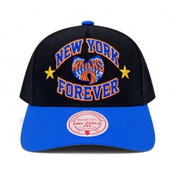 New York Knicks x Wu-Tang New York Forever Pro Pinch Cap Black Blue Mitchell & Ness