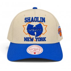 New York Knicks x Wu-Tang Shaolin Wu Pro Pinch Cap Off-White/Blue Mitchell & Ness