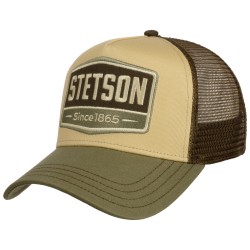Gasoline Green Beige Trucker Cap Stetson