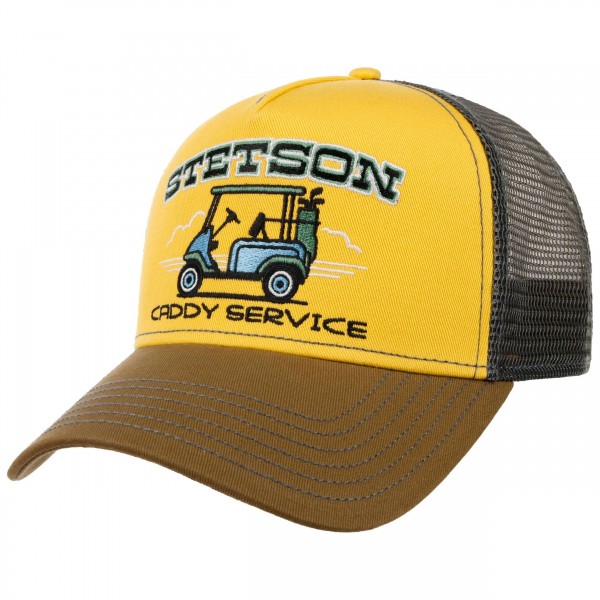 Golf Caddy Service Brown-Yellow Trucker Cap Stetson