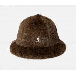 Kangol Faux Fur Casual Brown Debossed Stripe