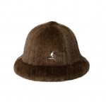 Kangol Faux Fur Casual Brown Debossed Stripe