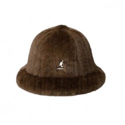 Kangol Faux Fur Casual Brown Debossed Stripe