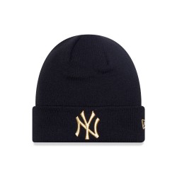 New York Yankees Metallic Beanie Black Cuff Knit Beanie Hat